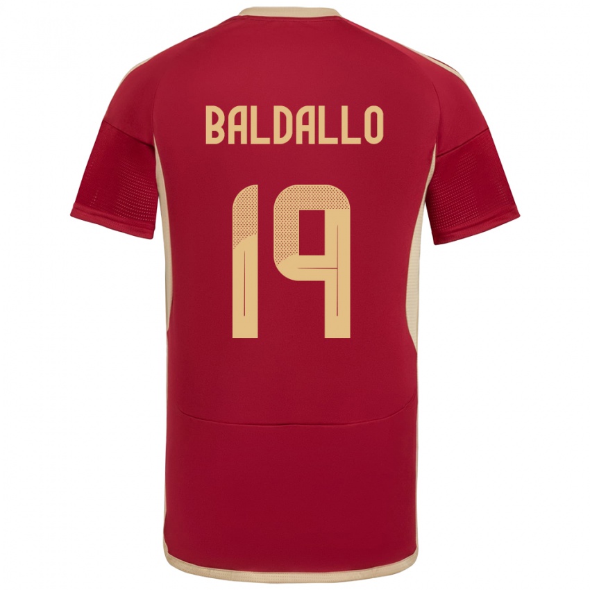 Niño Camiseta Venezuela Micheel Baldallo #19 Borgoña 1ª Equipación 24-26 La Camisa México