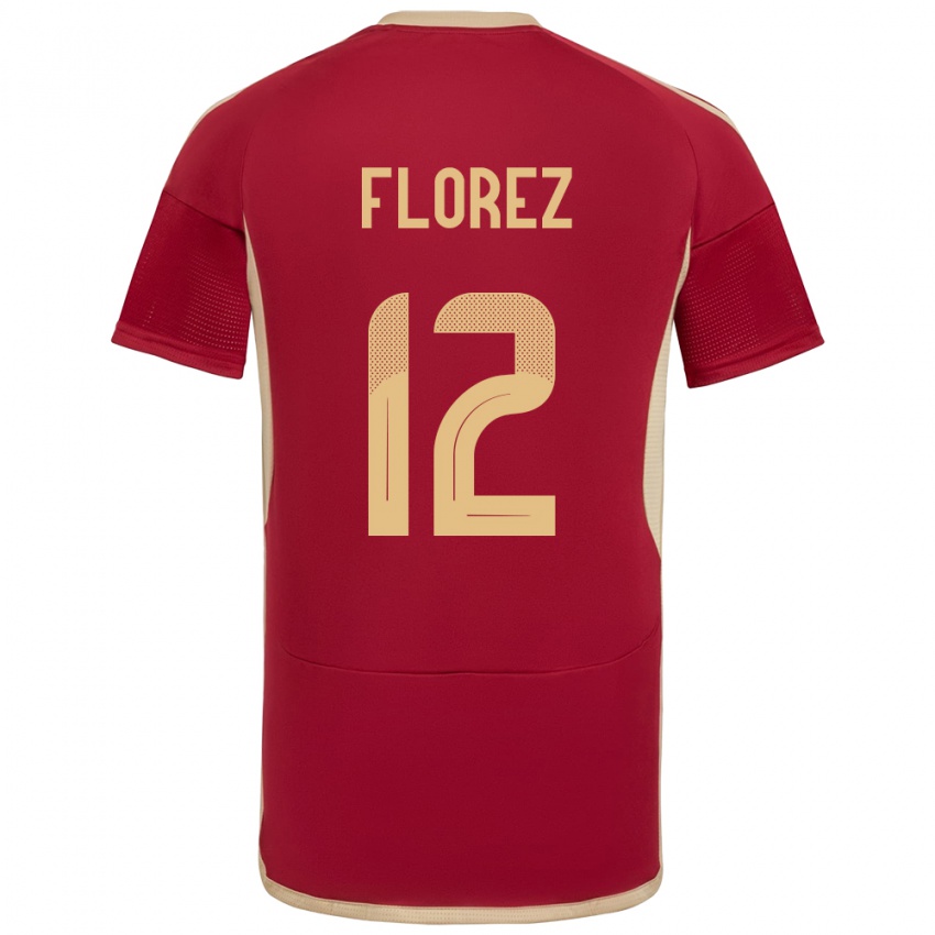 Niño Camiseta Venezuela Génesis Flórez #12 Borgoña 1ª Equipación 24-26 La Camisa México