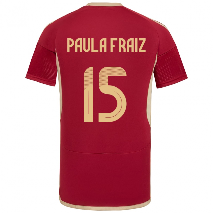 Niño Camiseta Venezuela Ana Paula Fraiz #15 Borgoña 1ª Equipación 24-26 La Camisa México