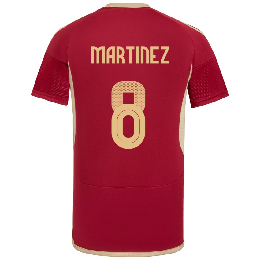 Niño Camiseta Venezuela Bárbara Martínez #8 Borgoña 1ª Equipación 24-26 La Camisa México