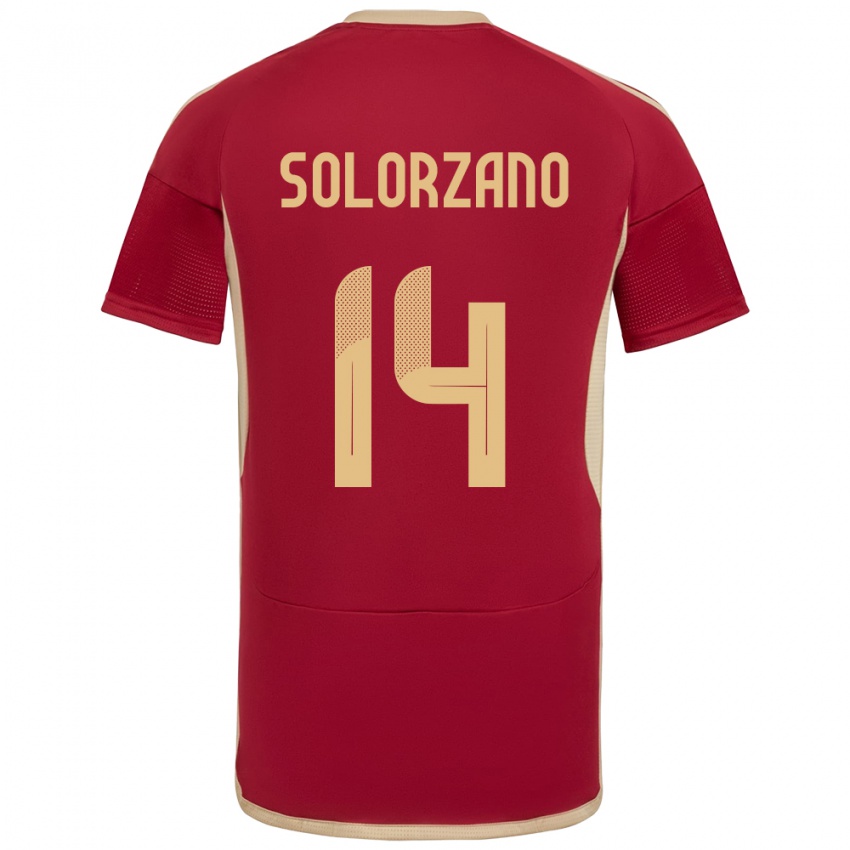 Niño Camiseta Venezuela Fabiola Solórzano #14 Borgoña 1ª Equipación 24-26 La Camisa México