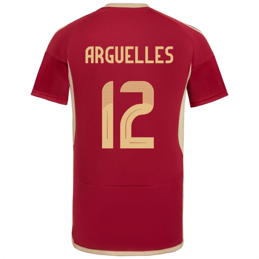 Niño Camiseta Venezuela Wilmary Argüelles #12 Borgoña 1ª Equipación 24-26 La Camisa México