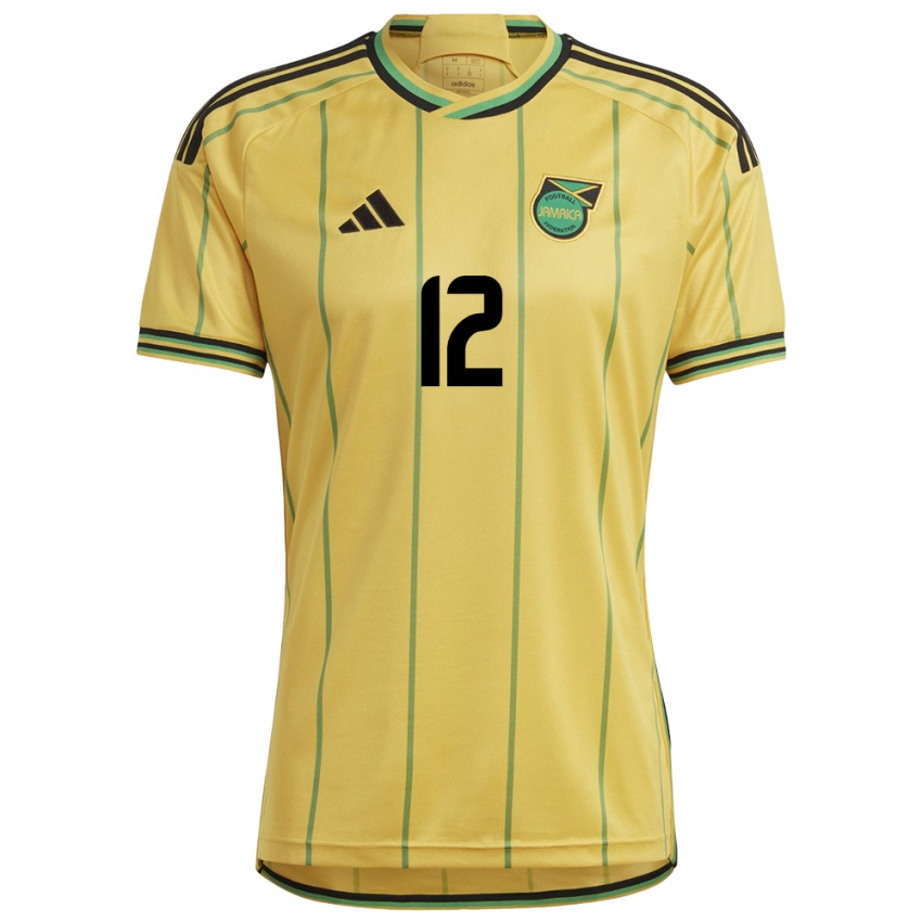 Niño Camiseta Jamaica Tyrese Gowe #12 Amarillo 1ª Equipación 24-26 La Camisa México