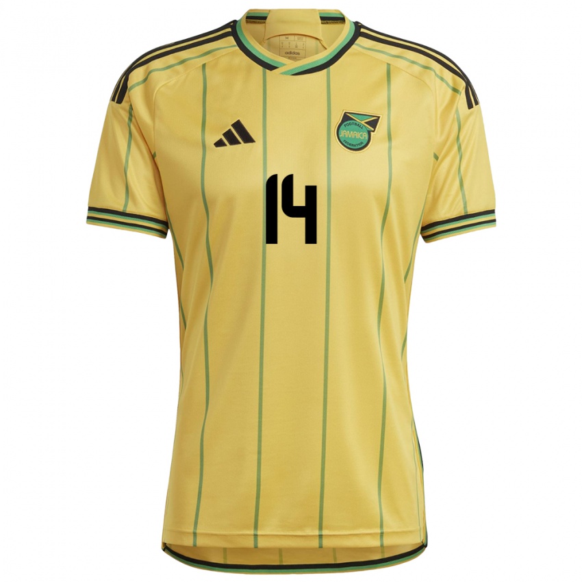 Niño Camiseta Jamaica Deneisha Blackwood #14 Amarillo 1ª Equipación 24-26 La Camisa México