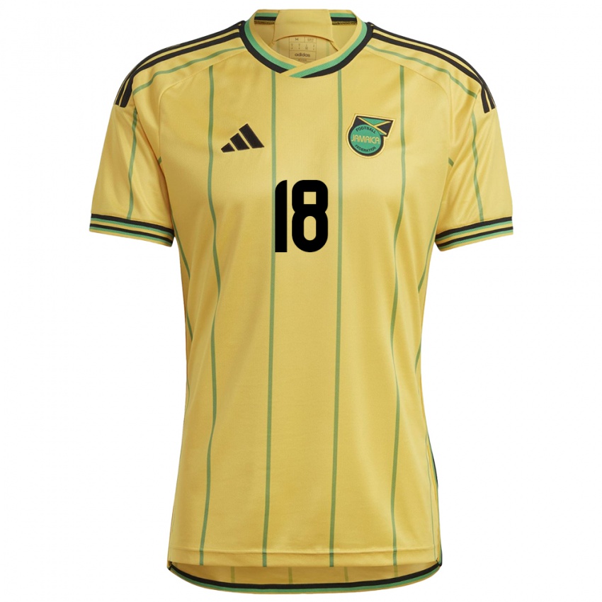 Niño Camiseta Jamaica George Grant #18 Amarillo 1ª Equipación 24-26 La Camisa México