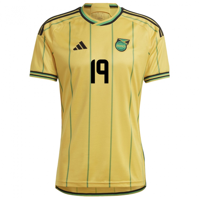 Niño Camiseta Jamaica Jamal Lowe #19 Amarillo 1ª Equipación 24-26 La Camisa México