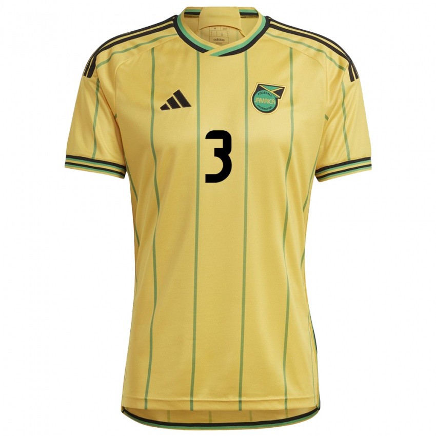 Niño Camiseta Jamaica Melissa Johnson #3 Amarillo 1ª Equipación 24-26 La Camisa México