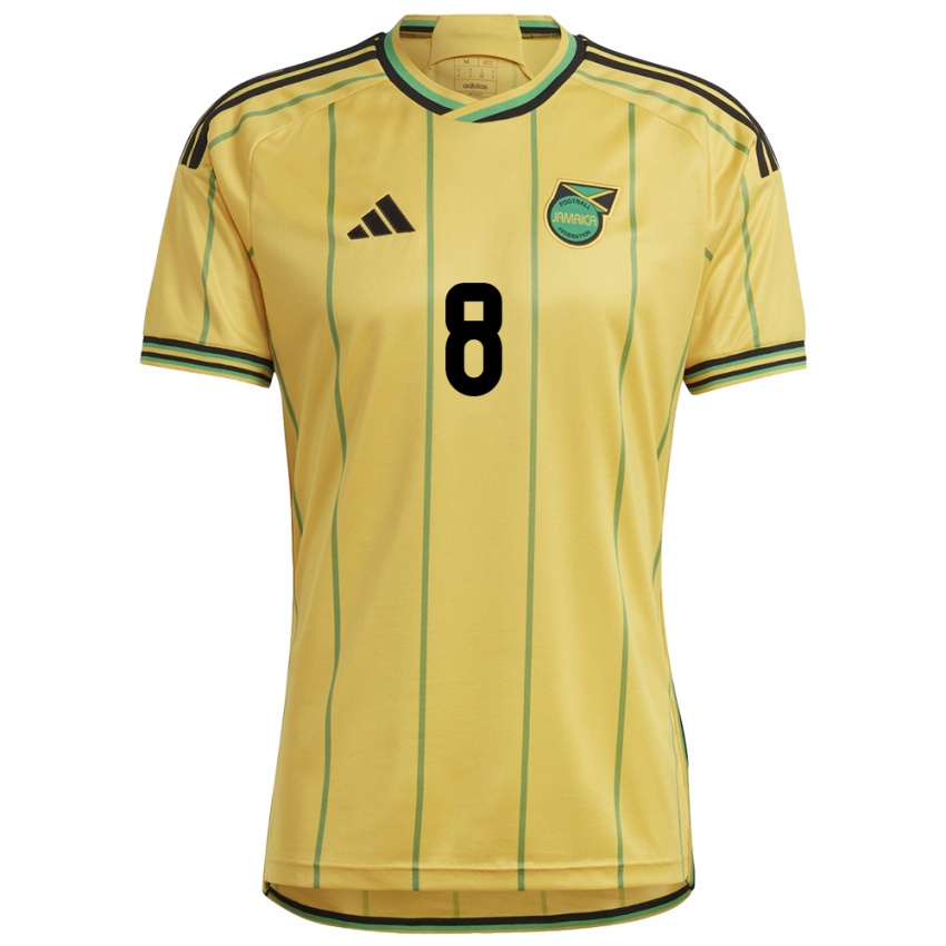 Niño Camiseta Jamaica Makai Welch #8 Amarillo 1ª Equipación 24-26 La Camisa México