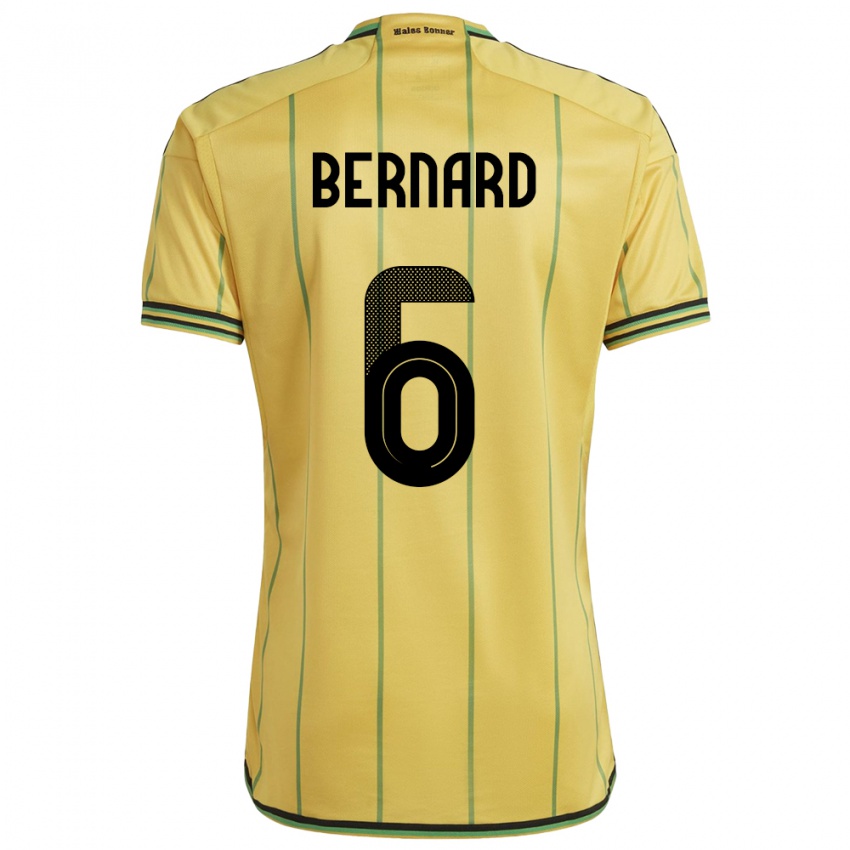 Niño Camiseta Jamaica Di'shon Bernard #6 Amarillo 1ª Equipación 24-26 La Camisa México