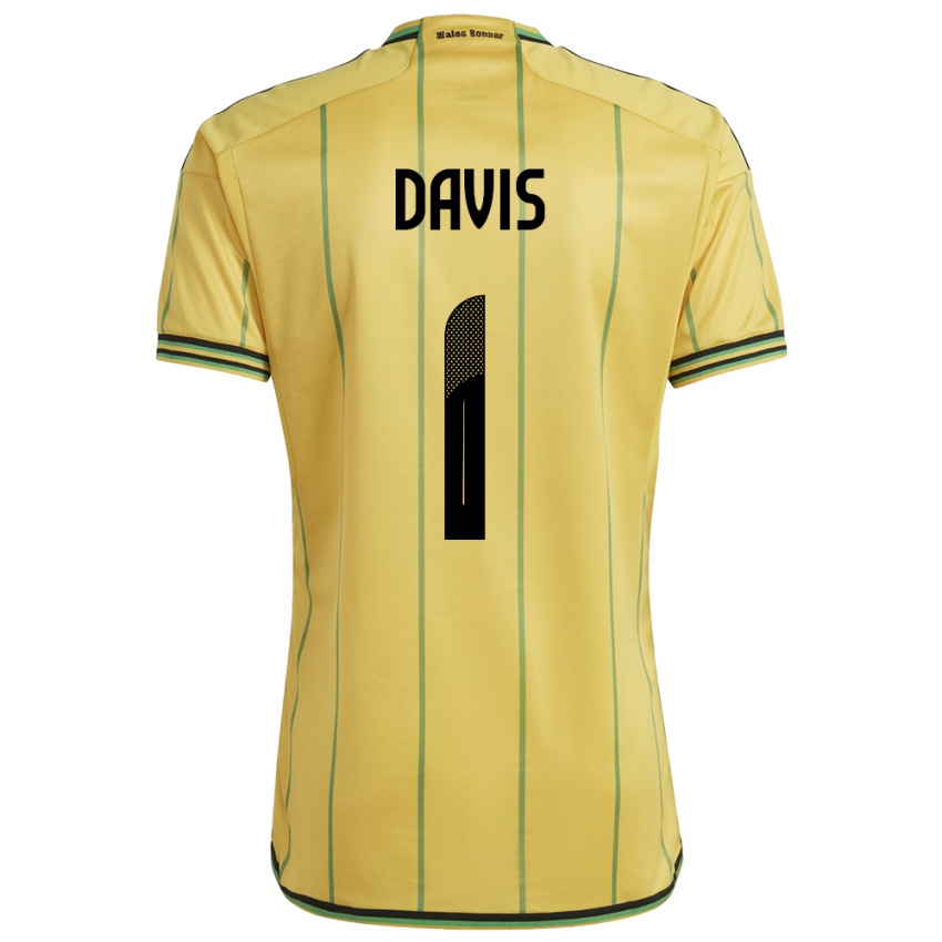 Niño Camiseta Jamaica Shaquan Davis #1 Amarillo 1ª Equipación 24-26 La Camisa México