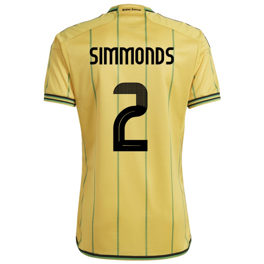 Niño Camiseta Jamaica Nicholas Simmonds #2 Amarillo 1ª Equipación 24-26 La Camisa México