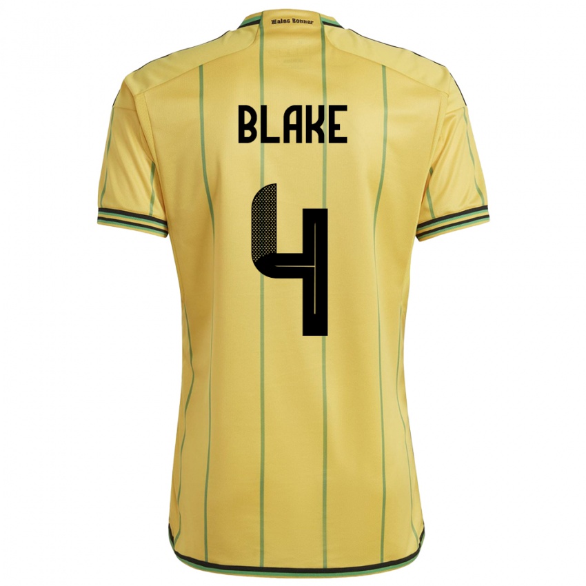 Niño Camiseta Jamaica Romain Blake #4 Amarillo 1ª Equipación 24-26 La Camisa México
