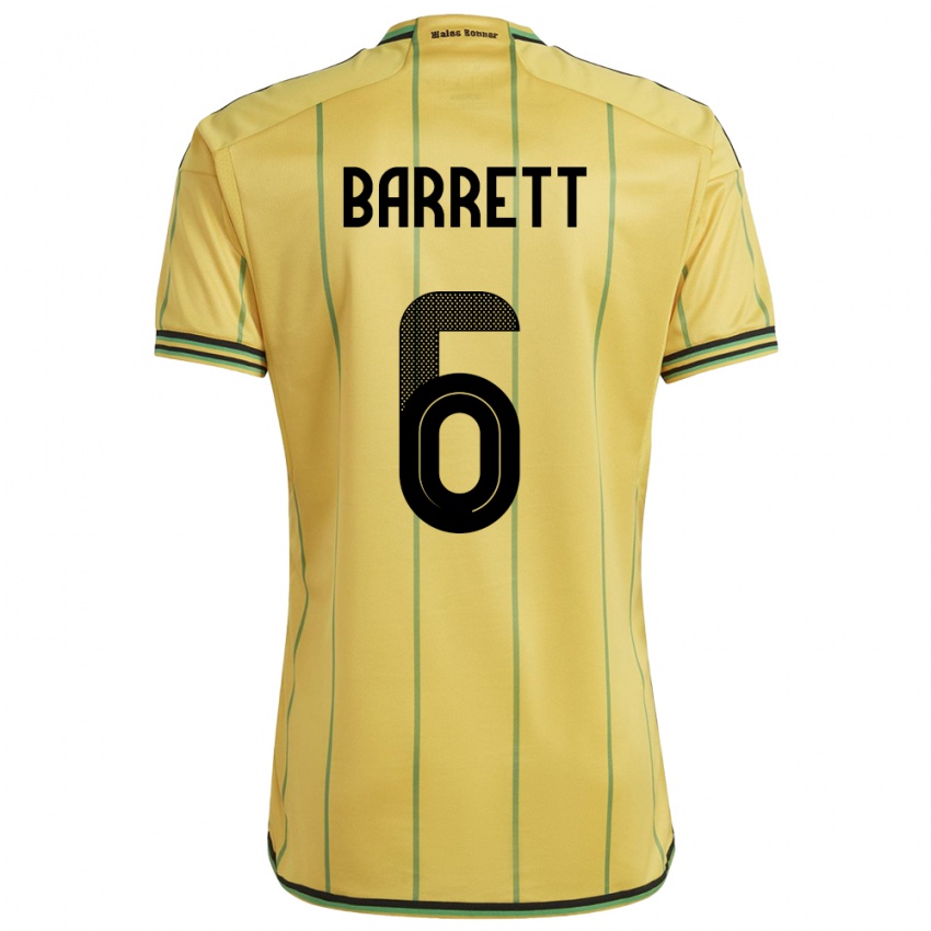 Niño Camiseta Jamaica Ronaldo Barrett #6 Amarillo 1ª Equipación 24-26 La Camisa México