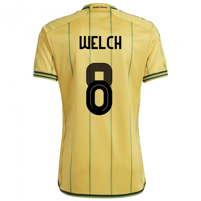 Niño Camiseta Jamaica Makai Welch #8 Amarillo 1ª Equipación 24-26 La Camisa México