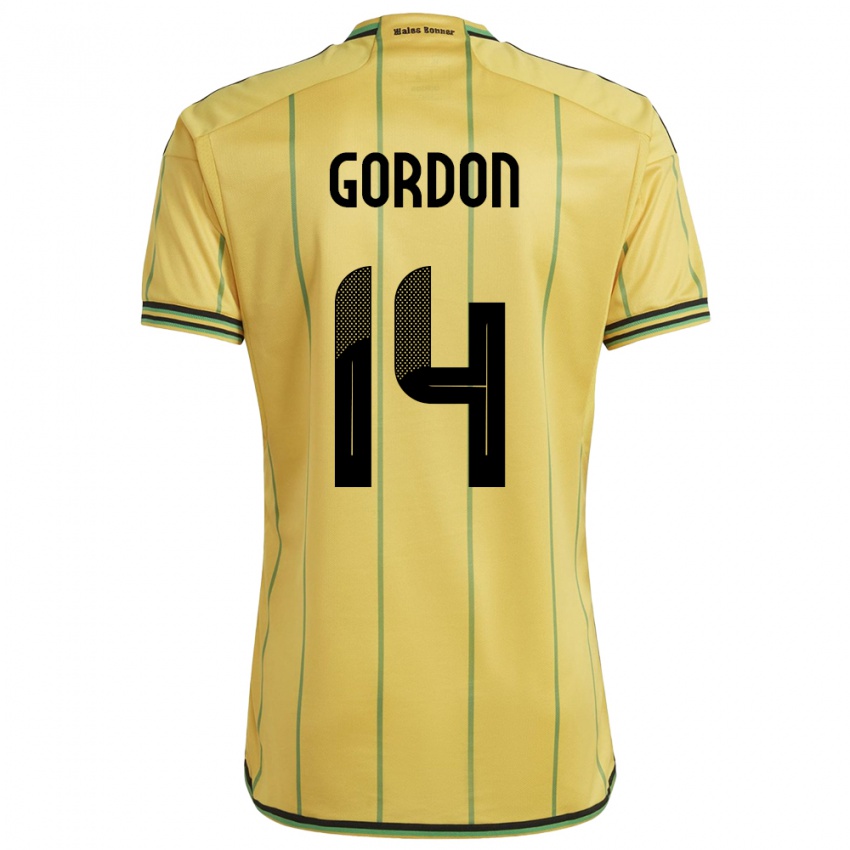 Niño Camiseta Jamaica Ashton Gordon #14 Amarillo 1ª Equipación 24-26 La Camisa México
