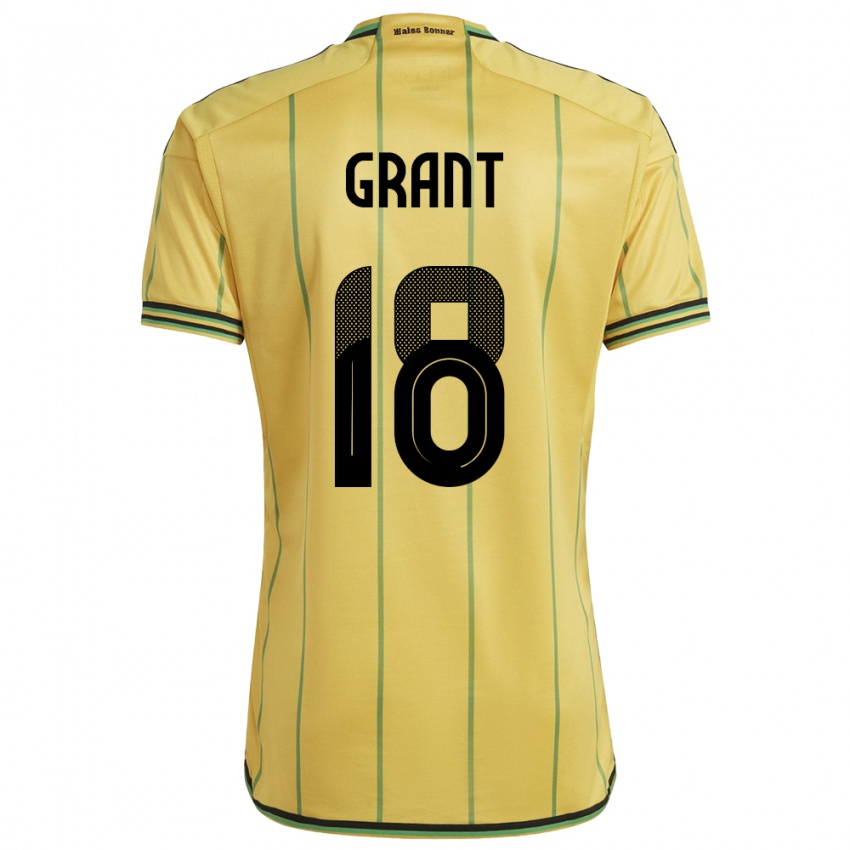 Niño Camiseta Jamaica George Grant #18 Amarillo 1ª Equipación 24-26 La Camisa México