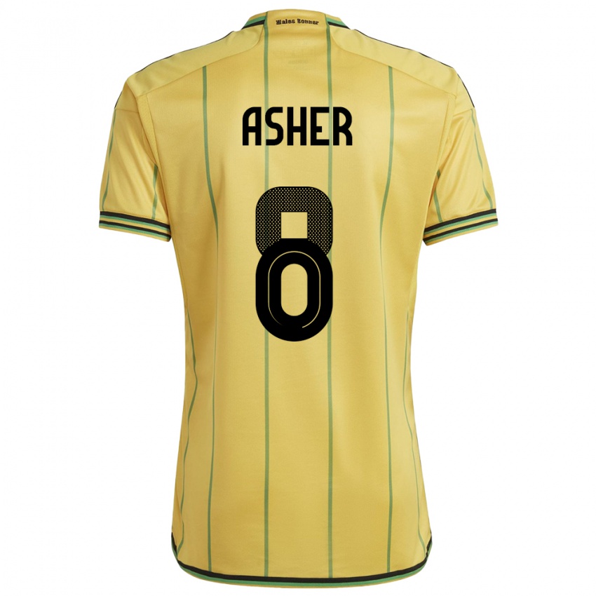 Niño Camiseta Jamaica Chinyelu Asher #8 Amarillo 1ª Equipación 24-26 La Camisa México