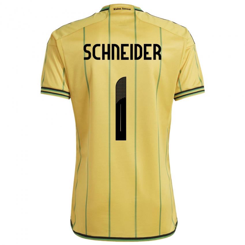 Niño Camiseta Jamaica Sydney Schneider #1 Amarillo 1ª Equipación 24-26 La Camisa México