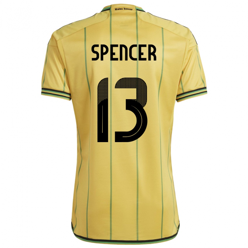 Niño Camiseta Jamaica Rebecca Spencer #13 Amarillo 1ª Equipación 24-26 La Camisa México