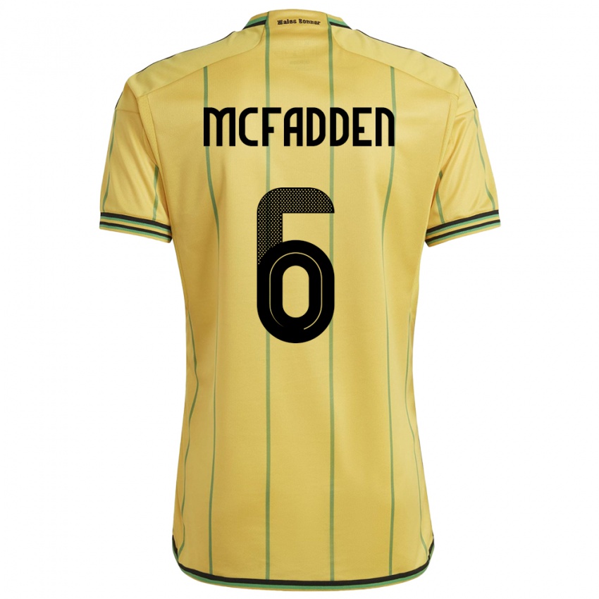 Niño Camiseta Jamaica Logan Mcfadden #6 Amarillo 1ª Equipación 24-26 La Camisa México