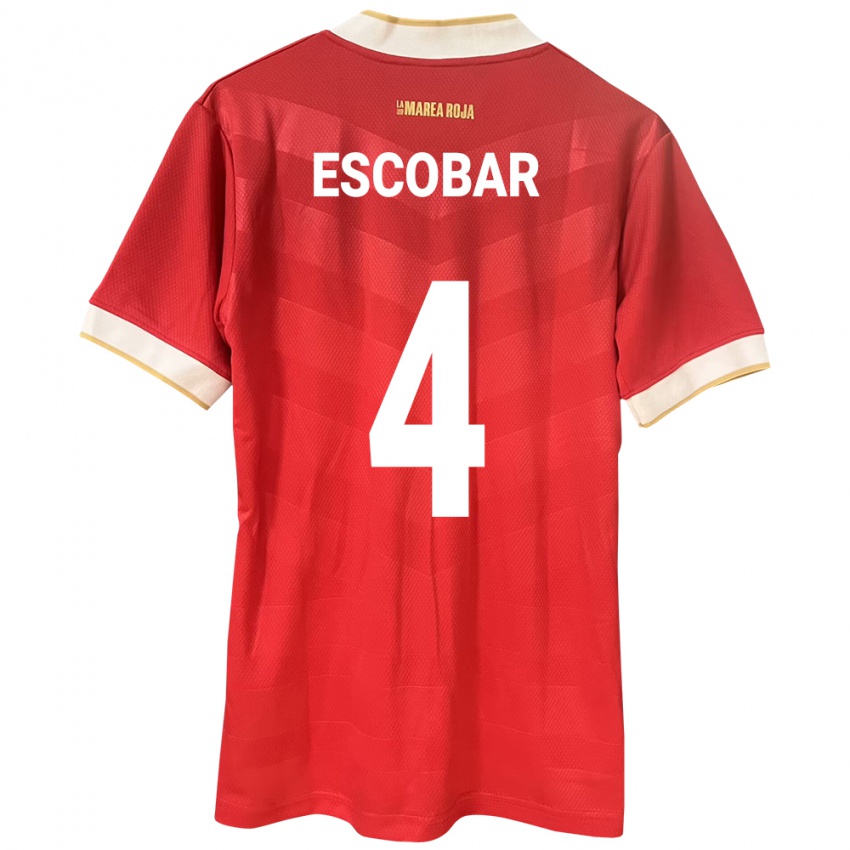 Niño Camiseta Panamá Fidel Escobar #4 Rojo 1ª Equipación 24-26 La Camisa México