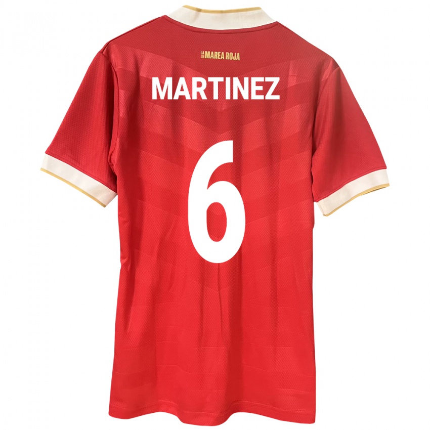 Niño Camiseta Panamá Christian Martínez #6 Rojo 1ª Equipación 24-26 La Camisa México