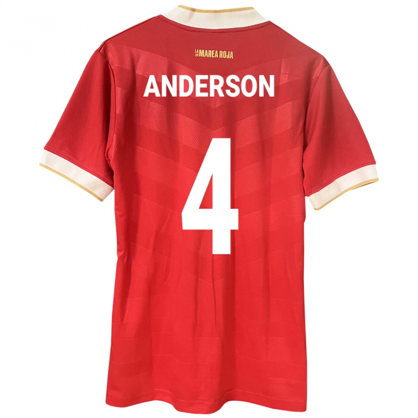 Niño Camiseta Panamá Eduardo Anderson #4 Rojo 1ª Equipación 24-26 La Camisa México