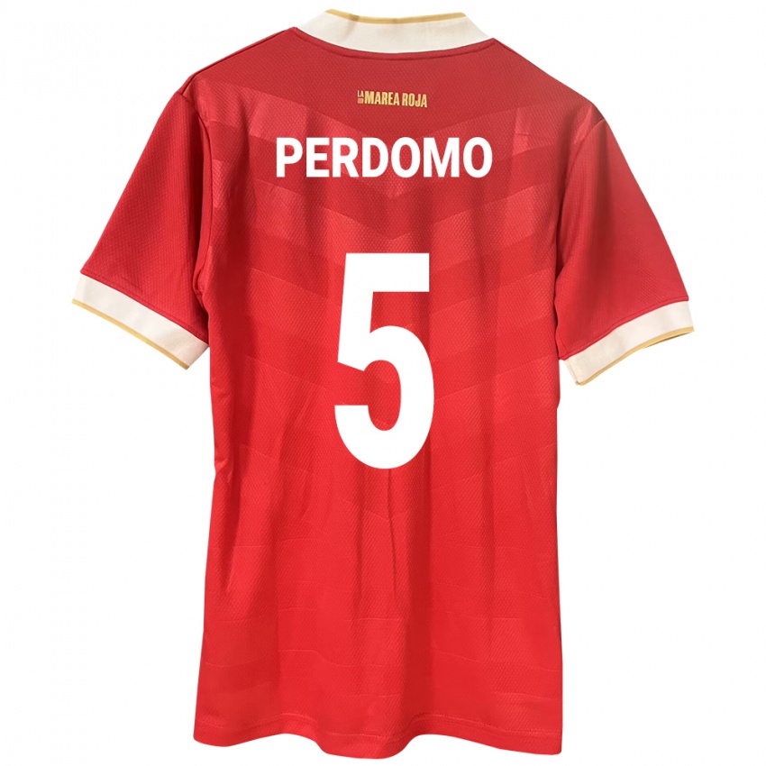 Niño Camiseta Panamá Reyniel Perdomo #5 Rojo 1ª Equipación 24-26 La Camisa México