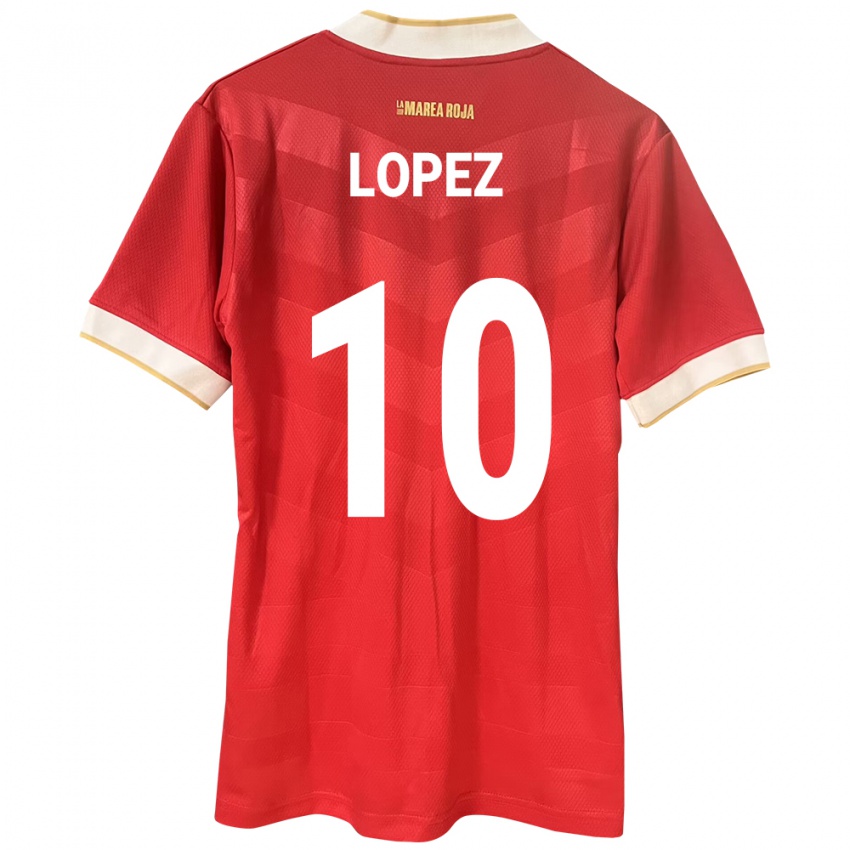 Niño Camiseta Panamá Ovidio Lopez #10 Rojo 1ª Equipación 24-26 La Camisa México