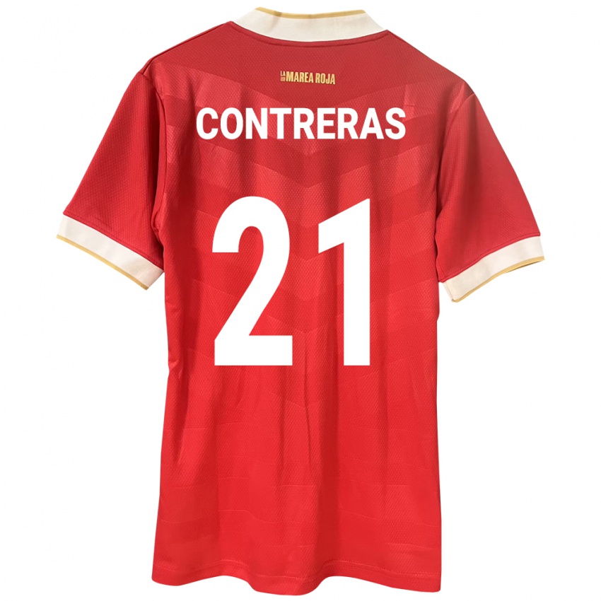 Niño Camiseta Panamá Davis Contreras #21 Rojo 1ª Equipación 24-26 La Camisa México