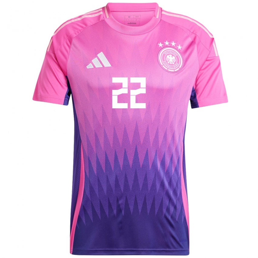 Niño Camiseta Alemania Jule Brand #22 Rosado Morado 2ª Equipación 24-26 La Camisa México