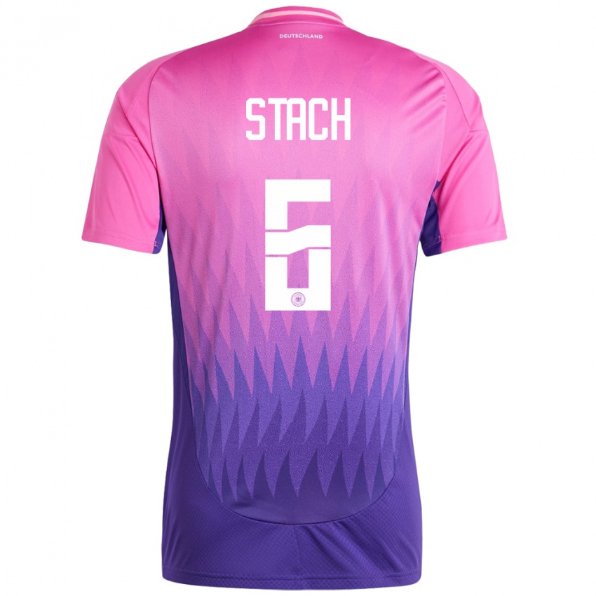 Niño Camiseta Alemania Anton Stach #6 Rosado Morado 2ª Equipación 24-26 La Camisa México