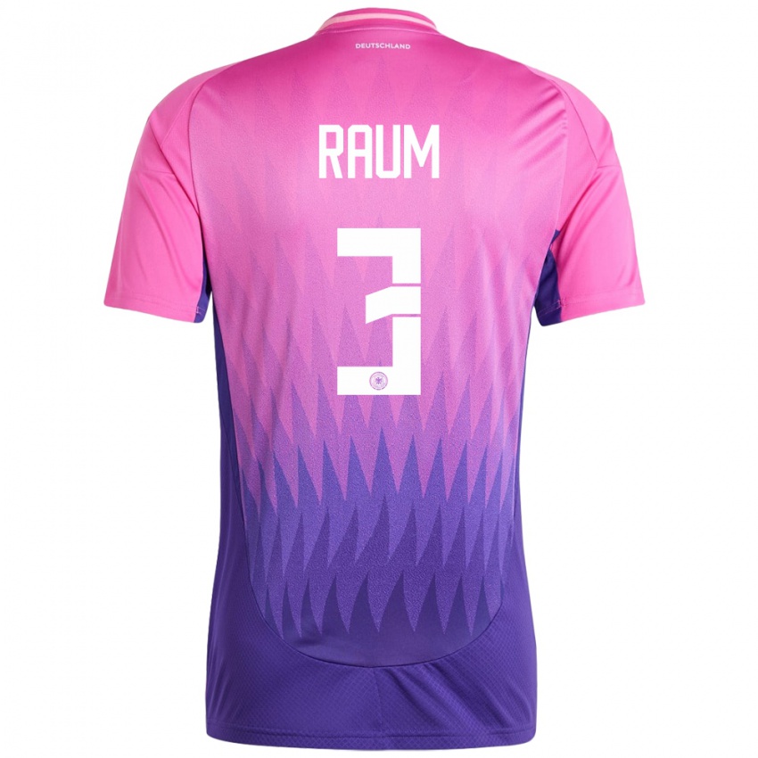 Niño Camiseta Alemania David Raum #3 Rosado Morado 2ª Equipación 24-26 La Camisa México