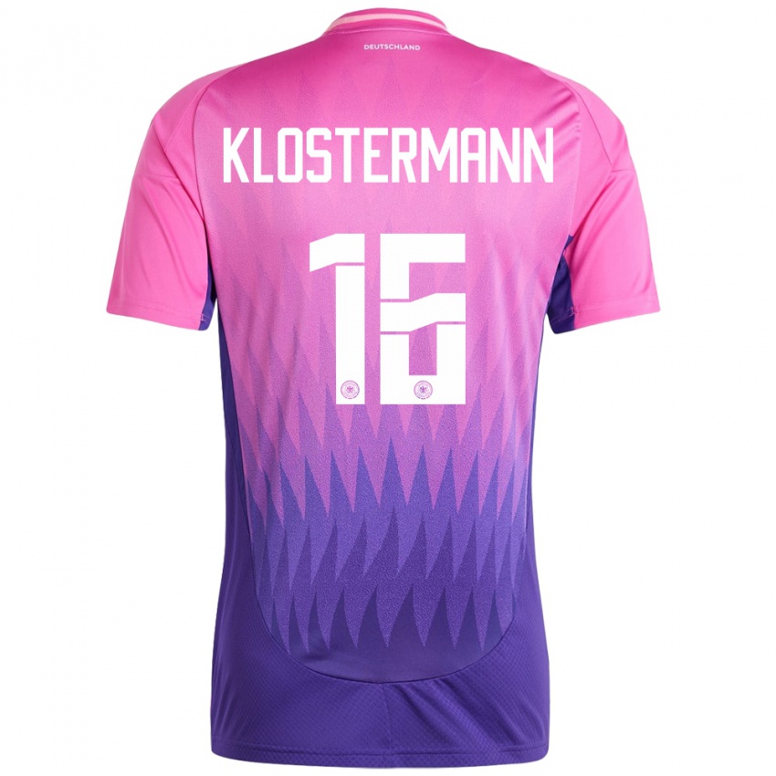 Niño Camiseta Alemania Lukas Klostermann #16 Rosado Morado 2ª Equipación 24-26 La Camisa México