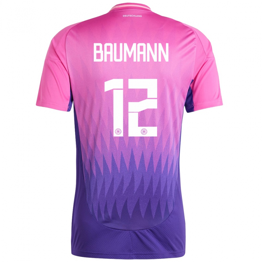 Niño Camiseta Alemania Oliver Baumann #12 Rosado Morado 2ª Equipación 24-26 La Camisa México