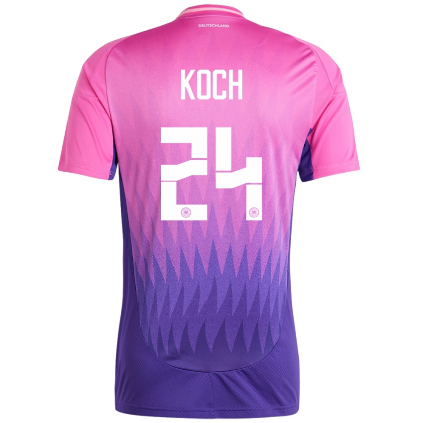 Niño Camiseta Alemania Robin Koch #24 Rosado Morado 2ª Equipación 24-26 La Camisa México