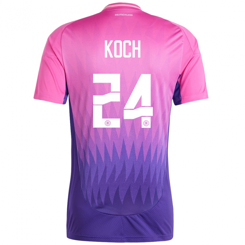 Niño Camiseta Alemania Robin Koch #24 Rosado Morado 2ª Equipación 24-26 La Camisa México