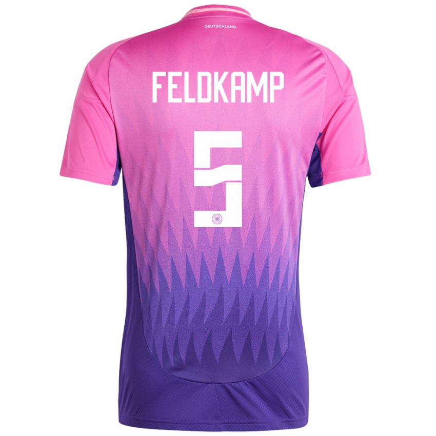 Niño Camiseta Alemania Jana Feldkamp #5 Rosado Morado 2ª Equipación 24-26 La Camisa México