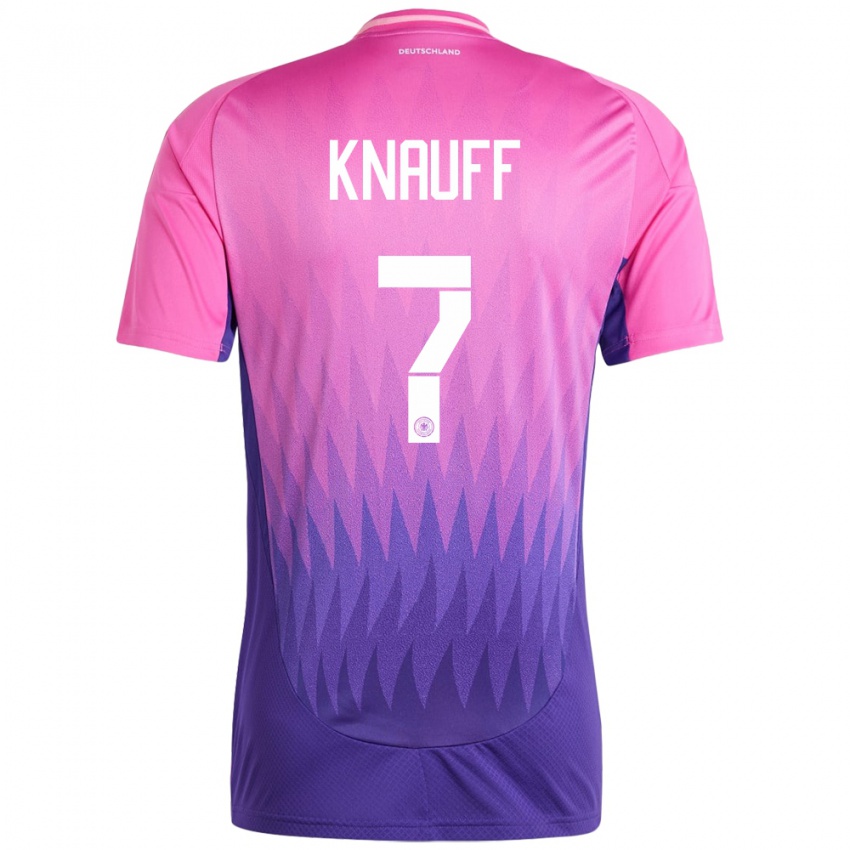 Niño Camiseta Alemania Ansgar Knauff #7 Rosado Morado 2ª Equipación 24-26 La Camisa México