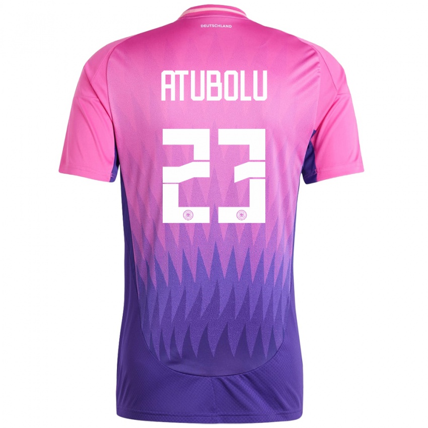 Niño Camiseta Alemania Noah Atubolu #23 Rosado Morado 2ª Equipación 24-26 La Camisa México