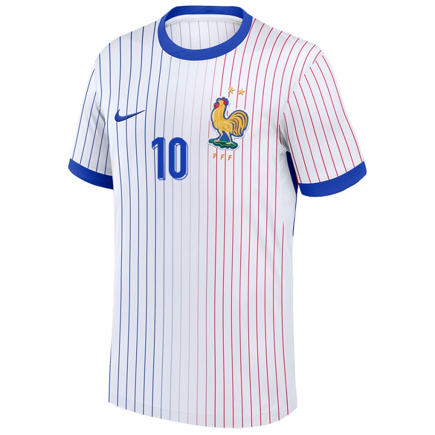 Niño Camiseta Francia Kylian Mbappe #10 Blanco 2ª Equipación 24-26 La Camisa México