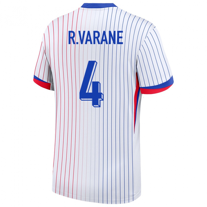 Niño Camiseta Francia Raphael Varane #4 Blanco 2ª Equipación 24-26 La Camisa México