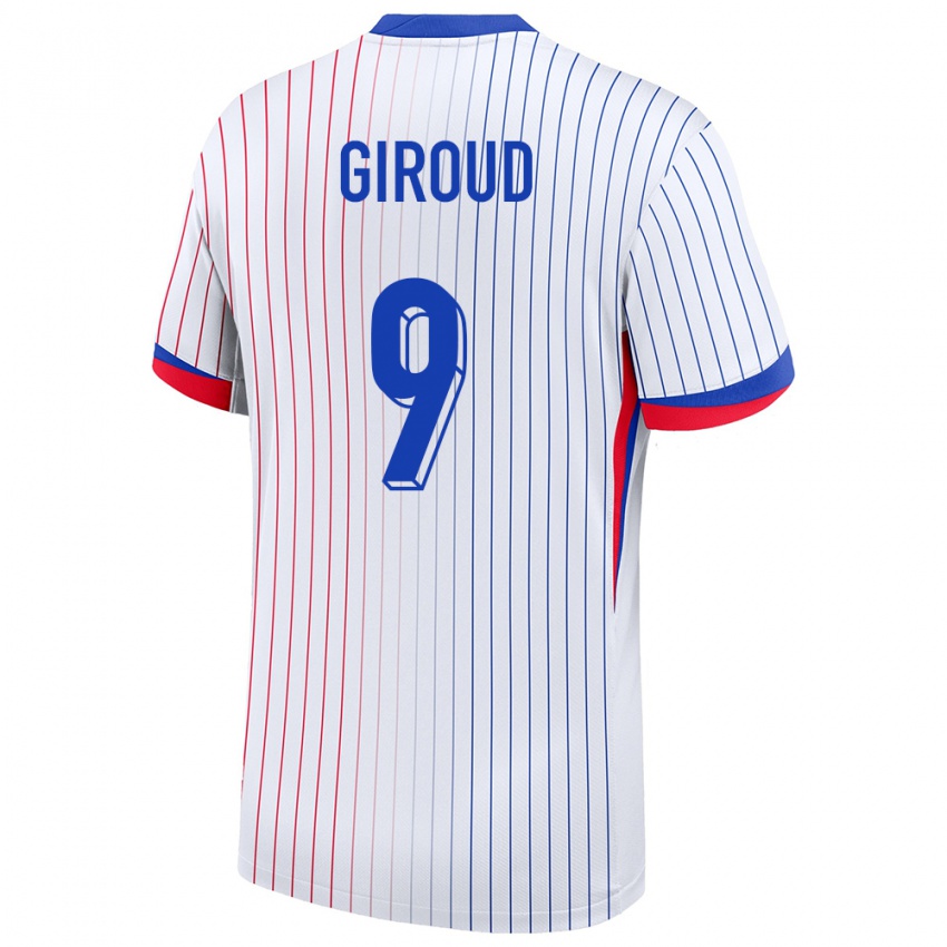 Niño Camiseta Francia Olivier Giroud #9 Blanco 2ª Equipación 24-26 La Camisa México