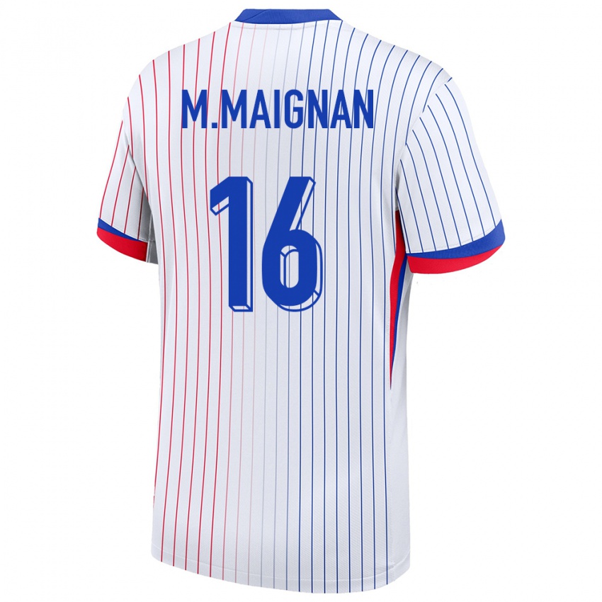 Niño Camiseta Francia Mike Maignan #16 Blanco 2ª Equipación 24-26 La Camisa México