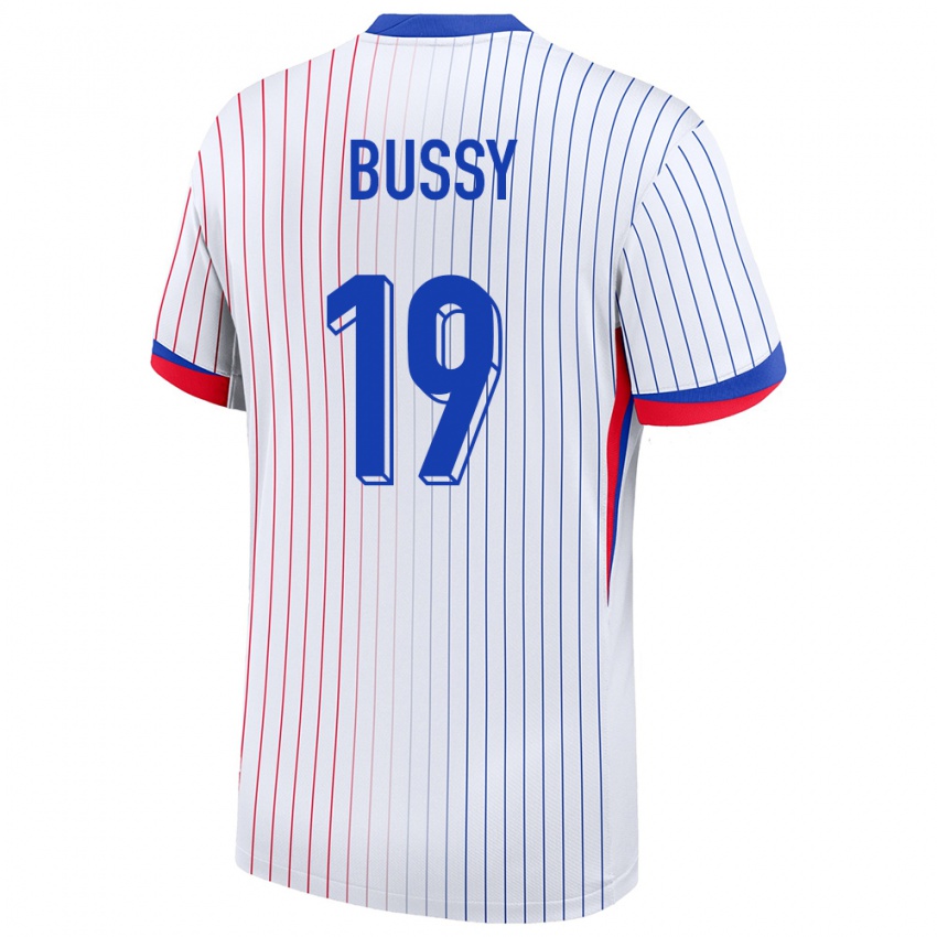 Niño Camiseta Francia Kessya Bussy #19 Blanco 2ª Equipación 24-26 La Camisa México