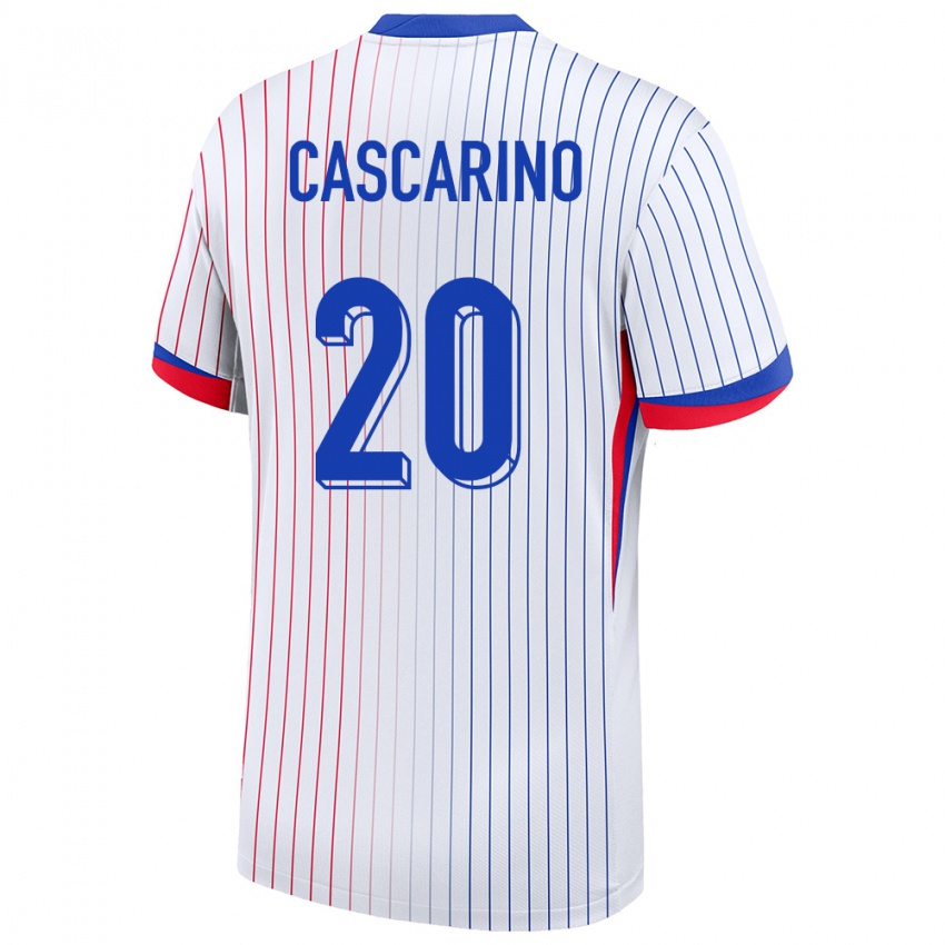 Niño Camiseta Francia Delphine Cascarino #20 Blanco 2ª Equipación 24-26 La Camisa México