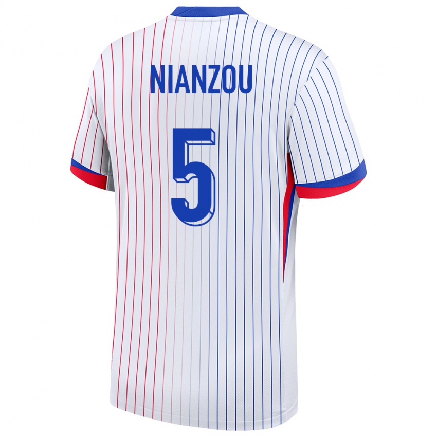 Niño Camiseta Francia Tanguy Nianzou #5 Blanco 2ª Equipación 24-26 La Camisa México