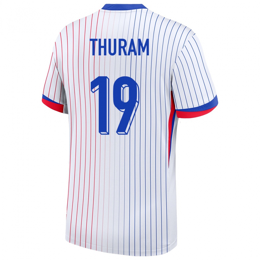 Niño Camiseta Francia Khephren Thuram #19 Blanco 2ª Equipación 24-26 La Camisa México