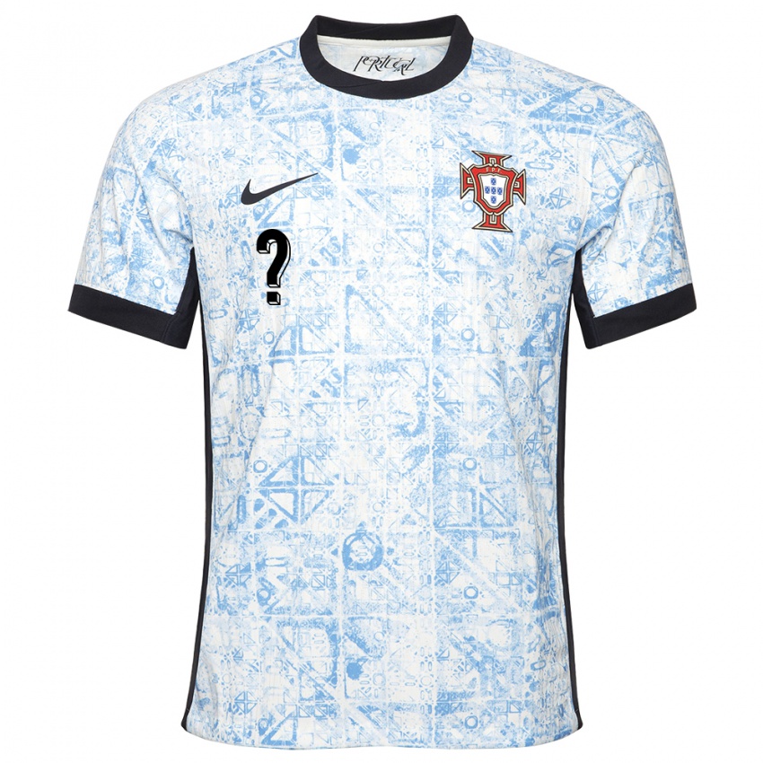 Niño Camiseta Portugal Su Nombre #0 Crema Azul 2ª Equipación 24-26 La Camisa México