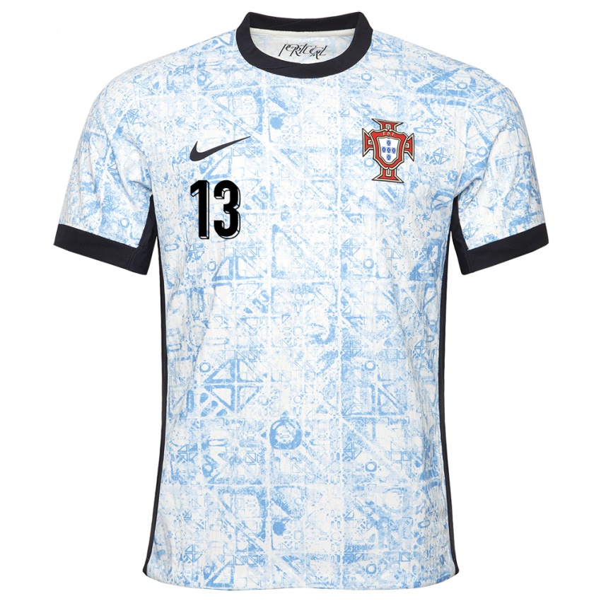 Niño Camiseta Portugal Nuno Tavares #13 Crema Azul 2ª Equipación 24-26 La Camisa México